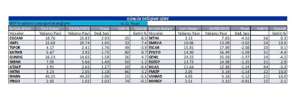 Günlük Yabancı Oranları-31